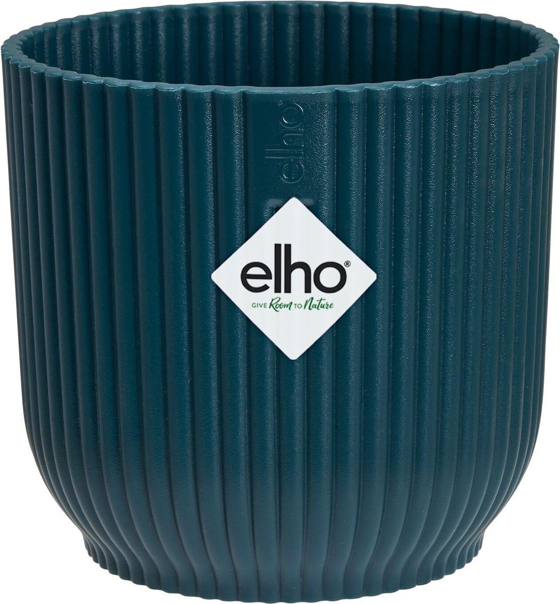 elho Vibes Fold Rond Mini 9 - Bloempot voor Binnen - 100% Gerecycled Plastic - Ø 9,3 x H 8,8 - Blauw/Diepblauw