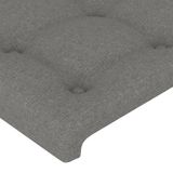 VidaXL Hoofdbord met LED Donkergrijs Polyester/Hout 103x16x78/88 cm