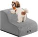 Bol Escalier pour chien - 2 marches - Convient aux petits chiens - Gris pigeon