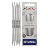 KnitPro Nova breinaalden zonder knop – breinaalden met dubbele punt 12,5 cm x 4 mm, verpakking van 5
