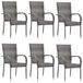 VidaXL Tuinstoelen stapelbaar 6 st poly rattan grijs