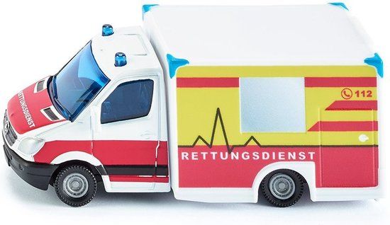 SIKU 1536 Ambulance - Rood/Geel/Wit - Metaal/Kunststof - Speelgoedauto voor Kinderen