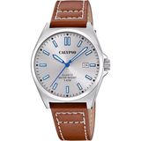 Calypso K5868/2 Polshorloge Unisex Leer Bruin Zilverkleurig Grijs