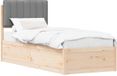 vidaXL Bedframe met Gevoerde Hoofdbord Lichtgrijs 75 x 190 cm