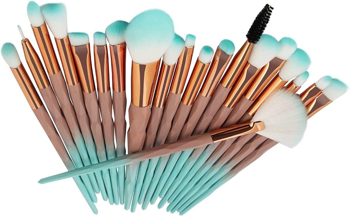 Heble ***Diamond Make Up Brush - Make Up Penselenset - Oogschaduw - Kwasten - Eenhoorn - Minty/Coffee - van Heble®***