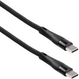 MaxTrack USB-C magnetische kabel | USB2.0 | PD 100W | nylon | 1,5 meter | zwart
