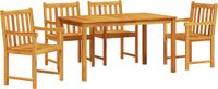 vidaXL Eettafel Set 5-delig Bruin Massief Acacia Hout