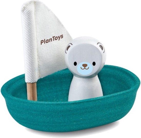 PlanToys Houten Speelgoed Zeilboot-Polaire Beer