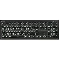 LogicKeyboard Largeprint ASTRA 2 - Toetsenbord - Windows - achtergrondverlichting - USB - AZERTY - Frans - wit op zwart, zwart