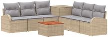vidaXL Canapé - 2 places - Beige et Gris Clair - Polyrotin et Acier