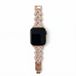 Casemania Metaal Watch Band Geschikt voor Apple Watch Ultra, SE, Series 1-11 (42-49mm) - Rosegoud - Luxe Schakelbandje met Kristallen - Verstelbare Zinklegering Horlogenbandje