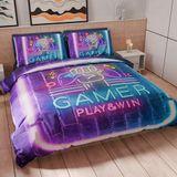 PETTI Artigiani Italiani - Dekbedovertrek voor tweepersoonsbed 250 x 200 cm, microvezel beddengoed met digitale print + 2 kussenslopen 50 x 80 cm - Made in Italy - Gamer