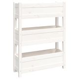 VidaXL Plantenbak 77x25x104,5 cm massief grenenhout wit