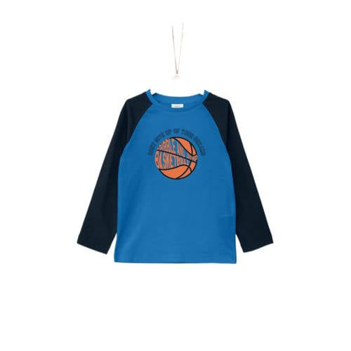 s.Oliver longsleeve met printopdruk blauw