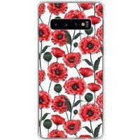 Samsung Galaxy S10 Plus Fleurs de pavot bedrukt siliconen hoesje
