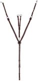 QHP Luxe jachtkraag met decoratieve stiksels, bruin gebrand, Cob, Leer
