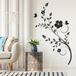 LUMALÉA Fleurs Sticker Mural - 47x93 Cm - Noir