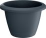 Prosperplast Respana Bloempot - Antraciet - 30 cm - Kunststof - Rond - Inclusief Onderzetter