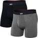 SAXX Boxershort Homme Vibe Xtra Soft Comfort - 2-Pack - Noir / Gris - S