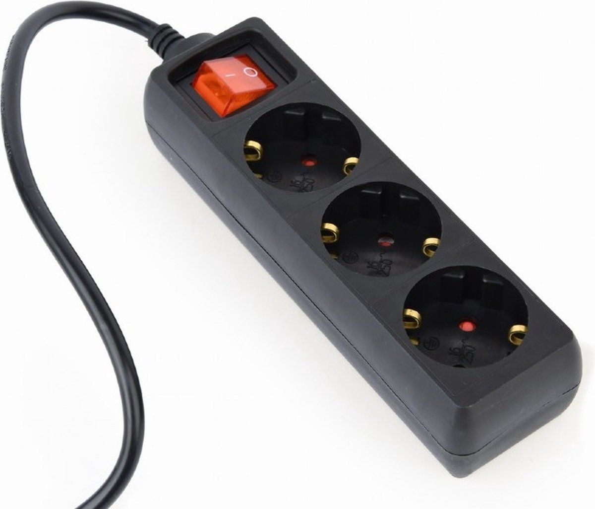 EnerGenie Stekkerdoos met IEC C14 stekker en 3 CEE 7/3 contacten - met schakelaar / zwart - 0,60 meter