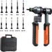 VEVOR Rivet Nut Tool Kit 21 cm, Ratchet Rivet Tool with 10 Mandrels and 100 Nuts in Metric and SAE Sizes M5, M6, M8, M10, M12, 8-32, 10-24, 1/4-20, 5/16-18, 3/8-16 UNC, Incl. Carrying Case