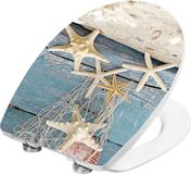 Cornat Toiletbril met soft close, thermoplastic, blauw, starfish print