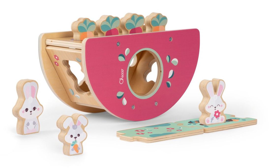 Chicco My Wood Friends - De Konijnenheuvel - Houten Montessori speelgoed (vanaf 2 jaar)