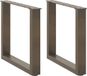 Pieds de table basse 2 pièces en forme de U 50x(42-43) cm acier naturel