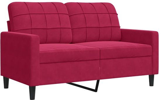 vidaXL Tweezitsbank 120 cm fluweel wijnrood