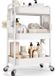 Shenzhen Haorui Industrial Technology Co., Ltd. Chariot de rangement à roulettes - Trolley multifonctionnel - 3 niveaux - blanc