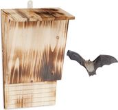 Relaxdays Vleermuiskast - Hout - Lichtbruin/Bruin - 37 x 22 x 12,5 cm
