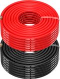 MMOBIEL 10 AWG Siliconen Elektrische Draad - 10 Gauge (5,26mm²) Vertinde Koperkabel - 2 Aparte Draden Rood & Zwart Elk 20 m