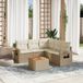 Maison Exclusive - Ensemble de meubles de jardin 6 pièces avec canapé et coussins, beige, en polyrotin