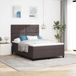 Maison Exclusive - Boxspringbed met hoofdeinde, donkerbruin, 140 x 190 cm, gestoffeerd