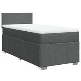 vidaXL Boxspringbed met matras, donkergrijs, 140x190 cm, gestoffeerd