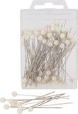 DK design Spelden met parel kop/kopspelden/naaispelden - 6.5 cm - wit - 100x stuks