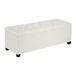 VEVOR Opbergpoef 110x40x40cm, Voetenbank Opbergbox, Draagvermogen tot 299,37kg, Opvouwbare, Gevoerde Bank met Metalen Frame, Beige