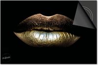 Dietrix Inductie beschermer 65x52 - Black en Gold - Lippen