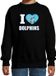 Bellatio Decorations I love dolphins sweater met dieren foto van een dolfijn zwart voor kinderen - cadeau trui dolfijnen liefhebber - kinderkleding / kleding 98/104