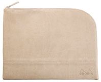 RHODIA 116726C - Etui met Ritssluiting in Imitatieleer - Beige - Maat L (21 x 28 cm)