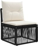 vidaXL Armloze Sofa eenheid Zwart poly rattan