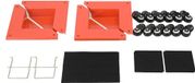 Diagonale meubelverplaatsers - Transportwagentjes - 3 wielen - Set van 4 - Koolstofstaal - Stapelbaar - Oranje