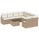 vidaXL Bankstel 9-delig 8-Zits Beige en Crème Polyrattan