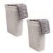 Mind Reader 40L slanke wasmand, kledingmand, deksel, rieten ontwerp, kunststof, 40 l x 10,4 inch B x 23,5 inch H, set van 2, ivoor