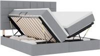 vidaXL LED opbergbed met matras Lichtgrijs 180 x 200 cm Stof