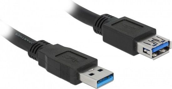 Delock USB 3.0 A Male - USB 3.0 A Female Verlengkabel - 0.5m - Zwart