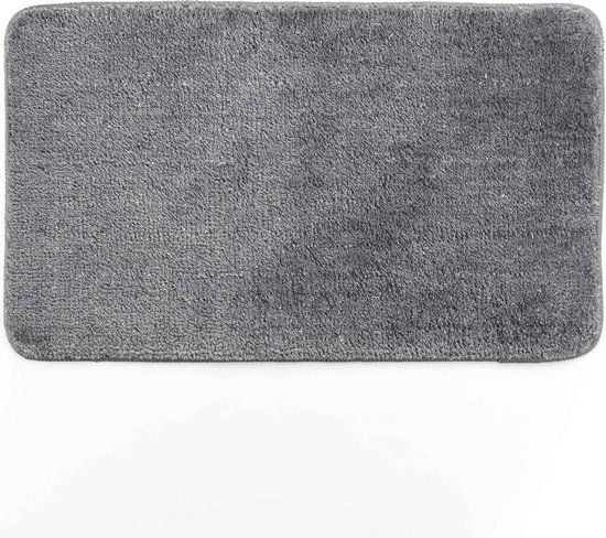 douceur Livetti Badkamermat Toiletmat Badmat 45x75cm-Grijs met Zilver Glans