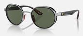 Ray-Ban RB3703M SCUDERIA FERRARI COLLECTION zonnebril Rond Zilver Metaal Unisex