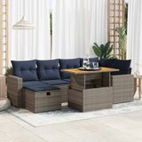 Maison Exclusive - Ensemble de meubles de jardin 7 pièces avec canapé et coussins, noir, en polyrotin