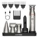BarberBoss 5-in-1 baardtrimmer voor heren, verzorgingsset voor mannen, draadloze tondeuse, neus- en lichaamsscheerapparaat met led-display en USB-C-opladen, bodygroomer